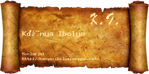 Kánya Ibolya névjegykártya